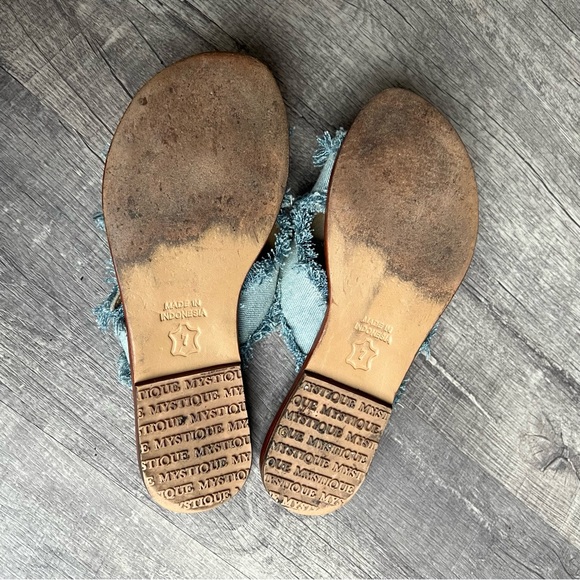 Mystique Crisscross Denim Slides Size 7 - Picture 7 of 10